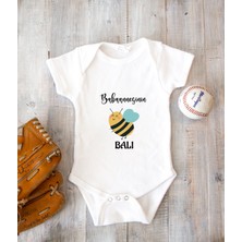 Tuğba Baby Isme Özel Isimli Baskı Yazılabilen Pamuk Babaannesinin Balı Bebek Zıbın Bod