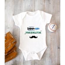 Tuğba Baby Isme Özel Isimli Baskı Yazılabilen Pamuk Baba Baskılı Babaya Özel Hediye Bebek Zıbın Body 050