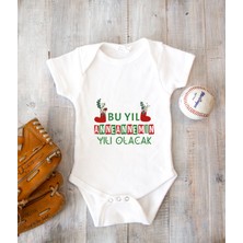 Tuğba Baby Kişileştirebilir Isme Özel Tasarlanabilen Pamuklu Baskılı Yılbaşı Anneanne Zıbın Body 001U
