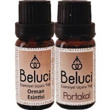 Beluci Orman Esintisi + Portakal Uçucu Buhurdanlık Yağı Oda Kokusu Aromaterapi Set (2 Ad*10 Ml)