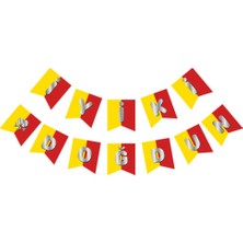 Hayaller Dükkanı Flama Iyiki Doğdun Çizgili Sarı Kırmızı Pk:1