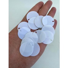 Hasyılmaz Yuvarlak Elbise Pvc Payet Pul Beyaz 30MM 625 Gram