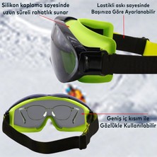 Badem10 Kayak Gözlüğü Değiştirebilir Camlı Güneş Kar Gözlük Gökkuşağı Snowboard Glasses Gözlük+1 Adet Yedek Cam (Füme)