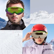 Badem10 Kayak Gözlüğü Değiştirebilir Camlı Güneş Kar Gözlük Gökkuşağı Snowboard Glasses Gözlük+1 Adet Yedek (Gümüş)