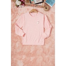 Pembe Life Pembe Fırfırlı Kedi Nakışlı Kız Çocuk Badi 16580