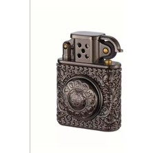 Heartfelt Gifts Yeni Tasarım Şık Stres Çarklı Siyah Renk Metal Gazlı Lüks Çakmak