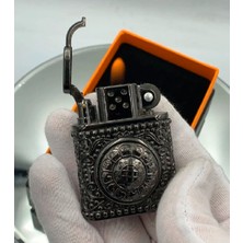 Heartfelt Gifts Yeni Tasarım Şık Stres Çarklı Siyah Renk Metal Gazlı Lüks Çakmak