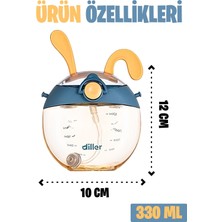 Dıller Pipetli 330 ml Boyun Askılı Çocuk Su Matarası