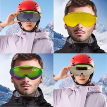 Badem10 Kayak Gözlüğü Değiştirebilir Camlı Güneş Kar Gözlük Gökkuşağı Snowboard Glasses Gözlük+3 Adet Yedek Cam