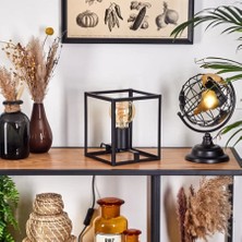 Riolight  MODERN13, Retro,vintage,rustik Siyah 1XE27 Duylu Küp Metal 20CMX20CM Abajur