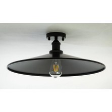 Riolight  RETRO,RUSTİK11,VİNTAGE Siyah Başlık 1XE27 Duylu Metal Plofonyer Avize Şapka ÇAPI:38CM