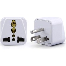 Umut Bilişim Abd Priz Dönüştürücü 3 Pinli Fiş Adaptör Üniversal American Fiş Çevirici Type B Plug Adapter