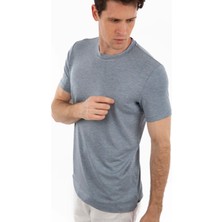 Story Of Basics -Bisiklet Yaka Kısa Kollu Likralı Viskon Erkek T-Shirt