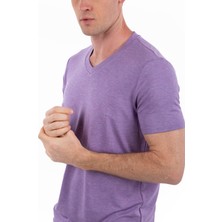 Story Of Basics - V Yaka Kısa Kollu Likralı Viskon Erkek T-Shirt