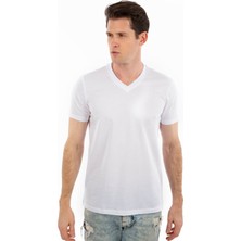 Story Of Basics - V Yaka Kısa Kollu Likralı Viskon Erkek T-Shirt