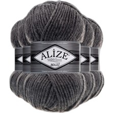 Alize Superlana Maxi El Örgü Ipi (500GR) - 182 Melanj Gri