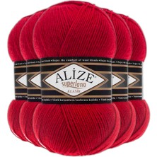 Alize Superlana Klasik El Örgü Ipi (500GR) - 56 Kırmızı
