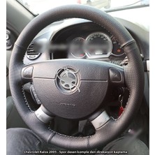 Chevrolet Kalos Araca Özel Direksiyon Kılıfı (Nokta Düz Gri Dikiş)