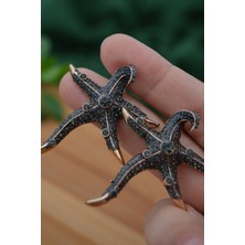 Stoneage Deniz Yıldızı Zirkon Taşlı Kadın Küpe Madeni Bronz