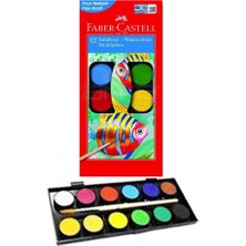 Artlantis Öğrenci Boyama Seti 3 Lü Faber 12 Renk Sulu Boya Kuru Boya Pastel Boya 12'li Boya Set Faber Castell Okul Sınıf