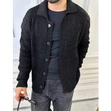 Elku Moda Hırka Oversize Özel Örgülü Triko Desenli Salaş Örgü Hırka