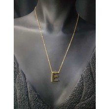 Vogutima Kişiye Özel Üç Boyutlu Çelik (E) Harf Sarı Renk Sevgiliye,anneye,arkadaşa Hediye Kolye