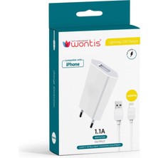 Wontis iPhone 1.1A Lightning Şarj Cihazı + Şarj Kablosu