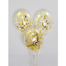 Tinky Winky Konfetili Şeffaf Balon 10 Adet Içi Gözüken Pullu Balon Balon Pulu Renksiz Balon