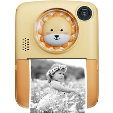 Pazariz Anlık Termal Yazıcılı Dijital Çocuk Kamerası 2.0 Inç Hd 1080P Instant Photo Printer Camera Sarı