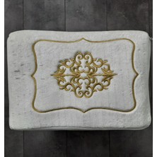 Teksev Rumeli Krem Üzeri Gold Nakışlı Çeyizlik 3'lü Hurç Seti, Düğün Nişan, Söz, Bohça, Gelin, Damat, Hurcu