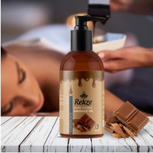 Rekze Dogal Çilek + Vanilyalı + Çikolata Aroma Yenilebilir Nemlendirici  Etkili Aromaterapi Masaj Yağları Seti