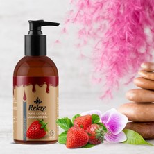 Rekze Dogal Çilek + Vanilyalı + Çikolata Aroma Yenilebilir Nemlendirici  Etkili Aromaterapi Masaj Yağları Seti