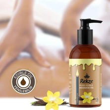 Rekze Dogal Çilek + Vanilyalı + Çikolata Aroma Yenilebilir Nemlendirici  Etkili Aromaterapi Masaj Yağları Seti
