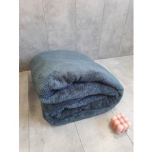 Teksev Aurora Antrasit Renk Welsoft Peluş Çift Kişilik Battaniye 185 x 220 cm