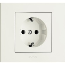 Ovivo Grano Beyaz Natural Topraklı Priz  12 Adet+Çerçeve Dahil