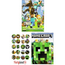 Minecraft Boyama Kitabı 3'lü Boyama , Sticker , Maskeli