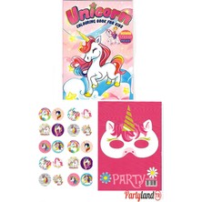 Unicorn Boyama Kitabı 3'lü Boyama , Sticker , Maskeli