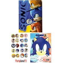 Sonic Boyama Kitabı 3'lü Boyama , Sticker , Maskeli