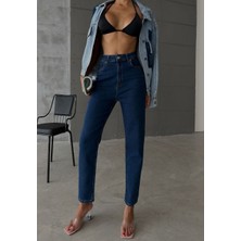 Sisa Moda Koyu Likralı Boyfriend Pantolon