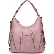 BARCELONA 21K Yıkama Deri Hem Sırt Hem Postacı Kadın Çantası BC 1863 - Lila