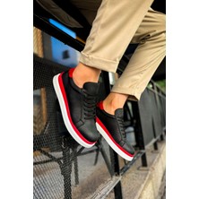 Chekich CH979 Santoni Gbt Spor Erkek Ayakkabı Siyah/Kırmızı