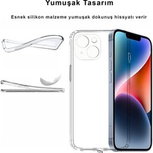 CepStok iPhone 14 Kılıf Şeffaf Kamera Korumalı Yumuşak Silikon