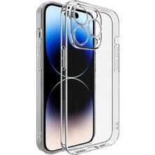 CepStok iPhone 14 Pro Max(6.7) Kılıf Şeffaf Kamera Korumalı Tıpalı Yumuşak Silikon