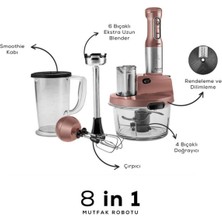 Karaca 8 In 1 Mastermaid Prosteel Cam Hazneli 6 Bıçaklı Uzun Blender Ayaklı Mutfak Robotu 2500 W