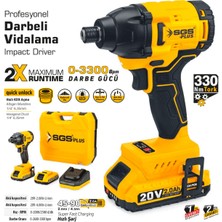 Sgs Akülü Darbeli Vidalama Seti 20 Volt - 2 Amper SGS5500