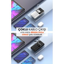 Luffy Case 10.000 Mah Elite Dahili 4 Kablolu Dijital Göstergeli Işıklı Powerbank Taşınabilir Şarj Cihazı