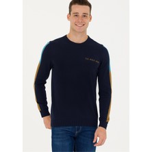 U.S. Polo Assn. Bisiklet Yaka Regular Fit Lacivert Erkek Saden Kazak