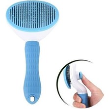 Buffer Kedi Köpek Tüy Toplayıcı Kendini Temizleyebilen Ergonomik Saplı Evcil Hayvan Tarağı Mavi