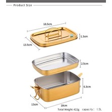 Xhang 1.5l 304 Paslanmaz Çelik Öğle Yemeği Kutusu Çift Katmanlar Bento Gıda Konteyner Snack Depolama Termal Metal Kutusu Stok Stor Yemek | Öğle Yemeği Kutuları (Gül Altın) (Yurt Dışından)