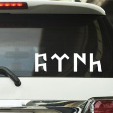 Zeyu Store Göktürkçe Türk Yazılı Oto Cam ve Araç Arkası Sticker 35*10 cm